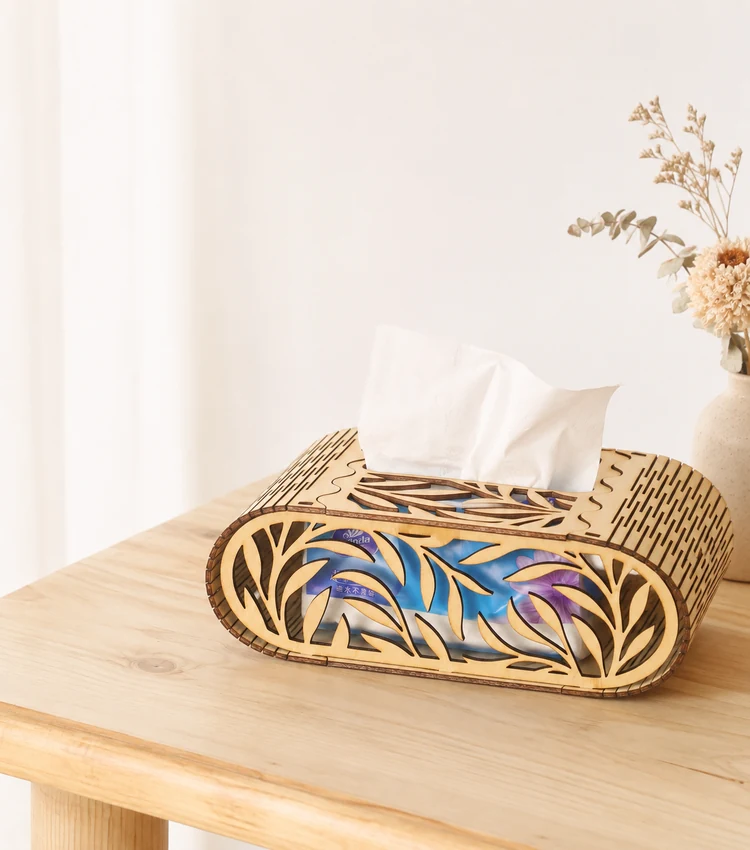 Botanical Wooden Tissue Box