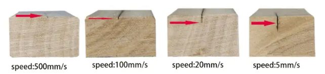 How laser speed affects wood engraving depth and contrast