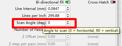 Set the scan angle when needed to maintain consistent laser motion Scan angle setting for maintaining consistent laser engraving motion