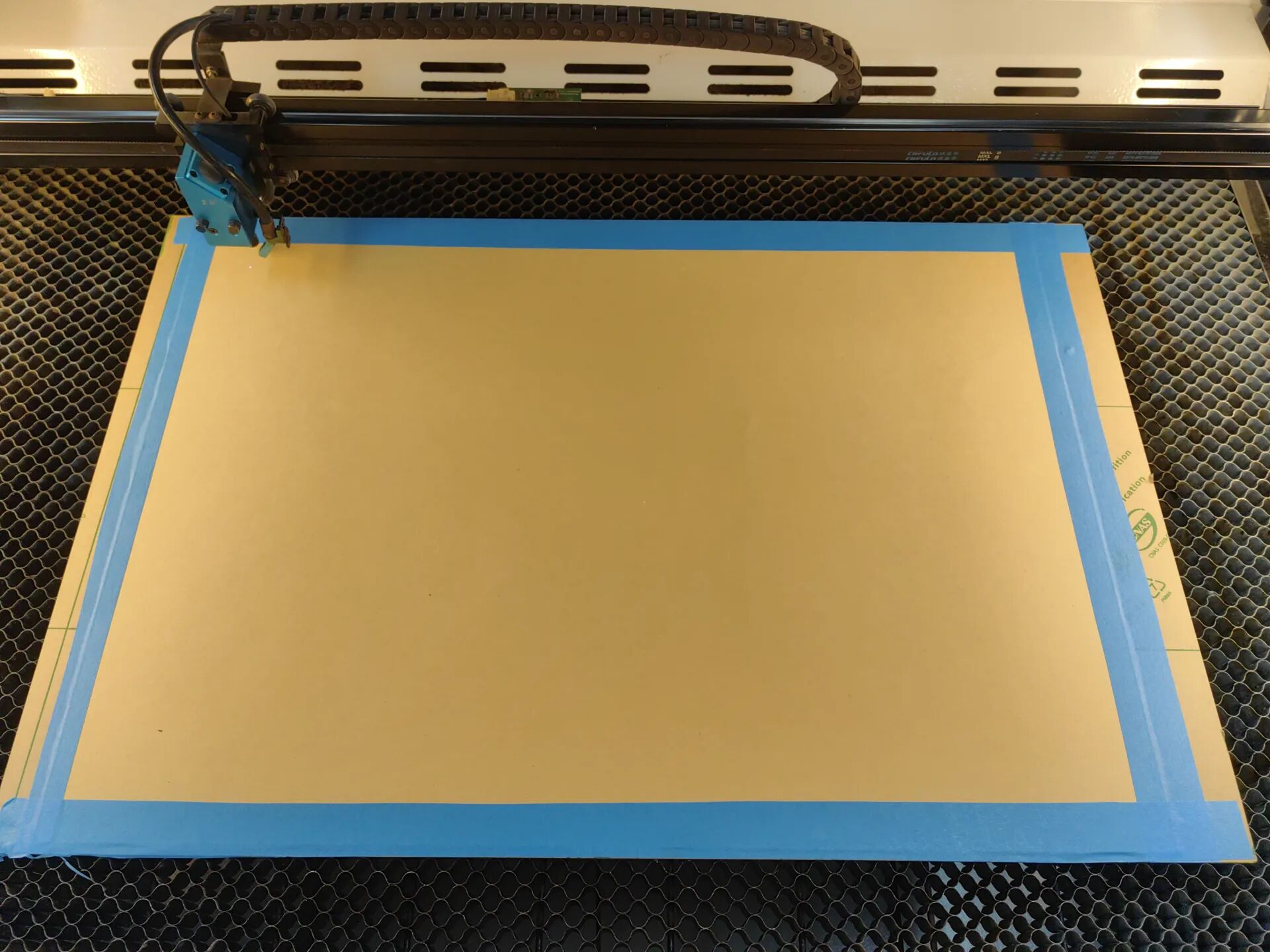 1779785209985473.jpeg Masking tape used to improve laser processing material flatness