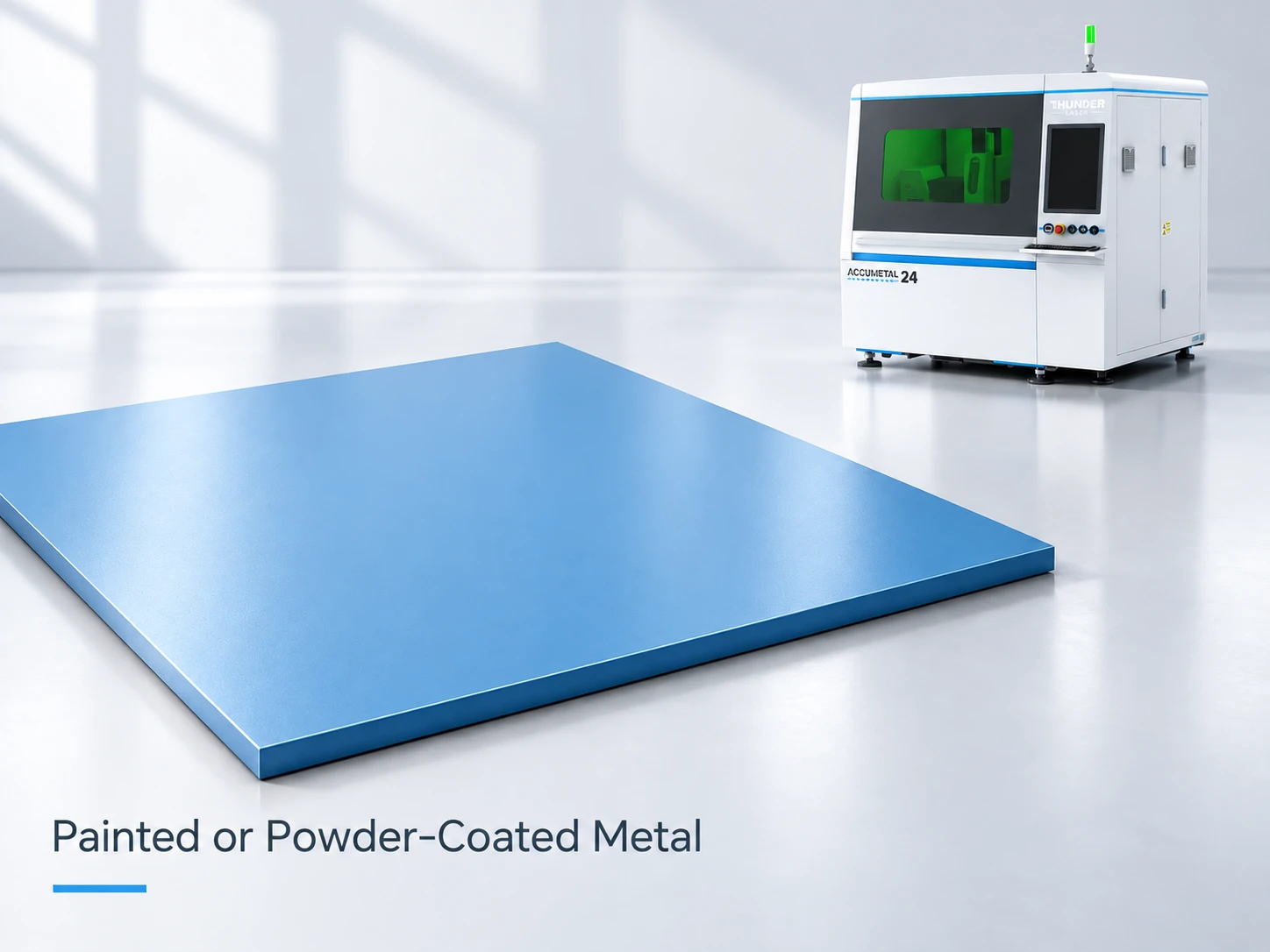 Painted or powder-coated metal cut with a fiber laser cutting machine