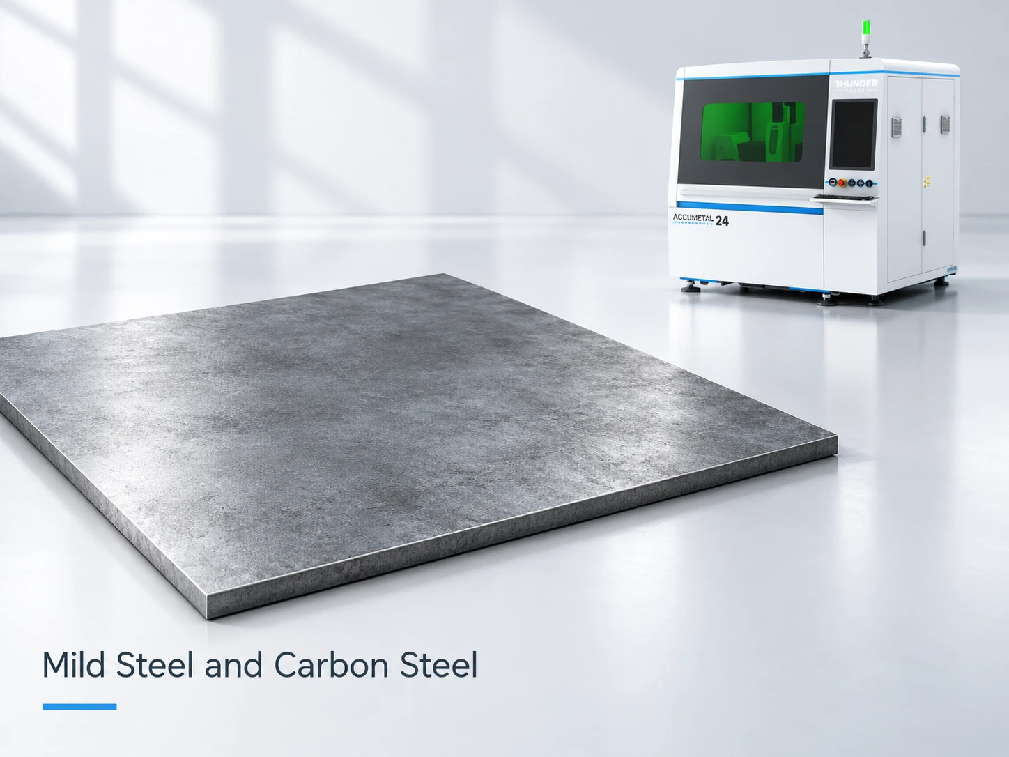 Mild steel and carbon steel cut with a fiber laser cutting machine