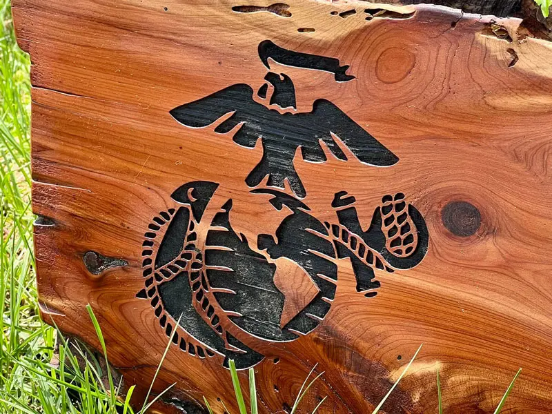 Cedar wood laser engraving sample