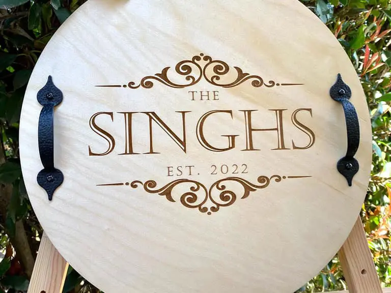 Birch wood laser engraving sample