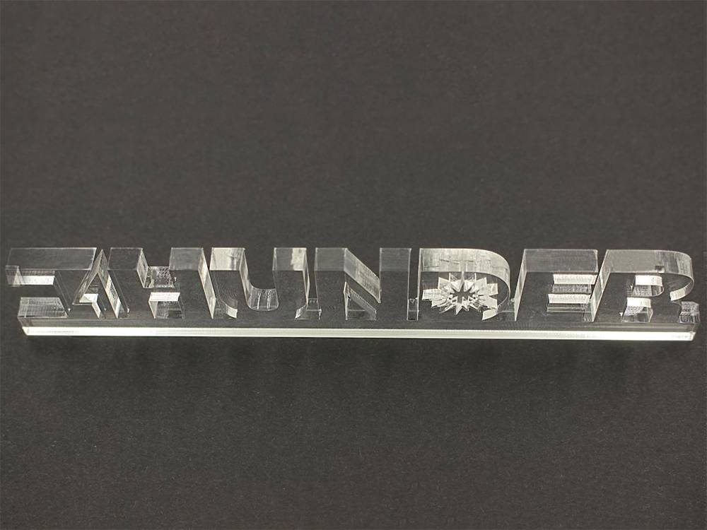 Cut acrylic logo