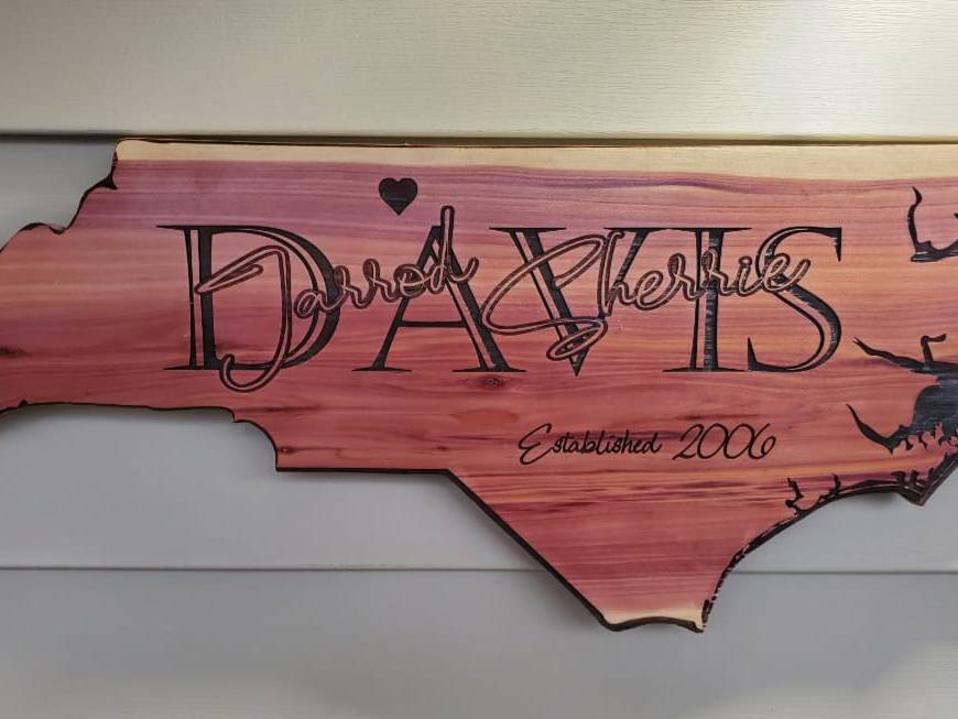 Laser-engraved wooden sign