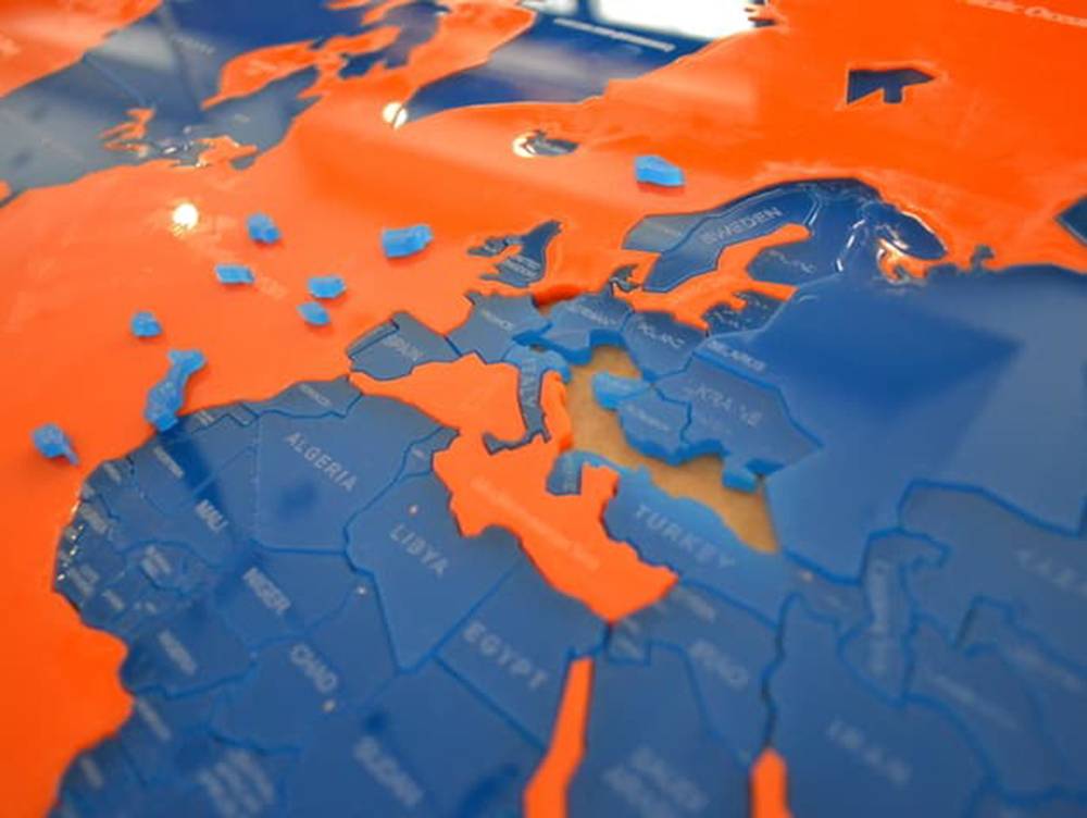 Laser cut acrylic map