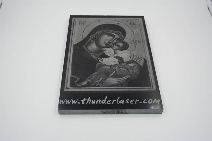 Granite Laser Etching Laser etching on dark granite stone