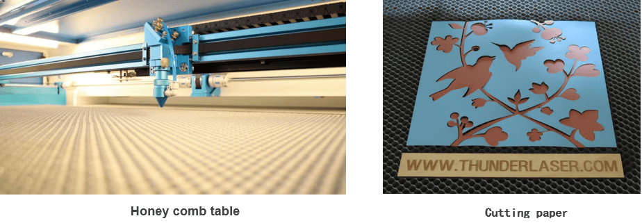 Using honeycomb or blade cutting table