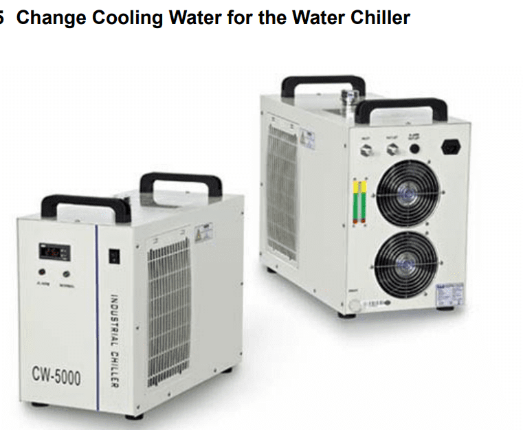 Change laser cutter cooling systems