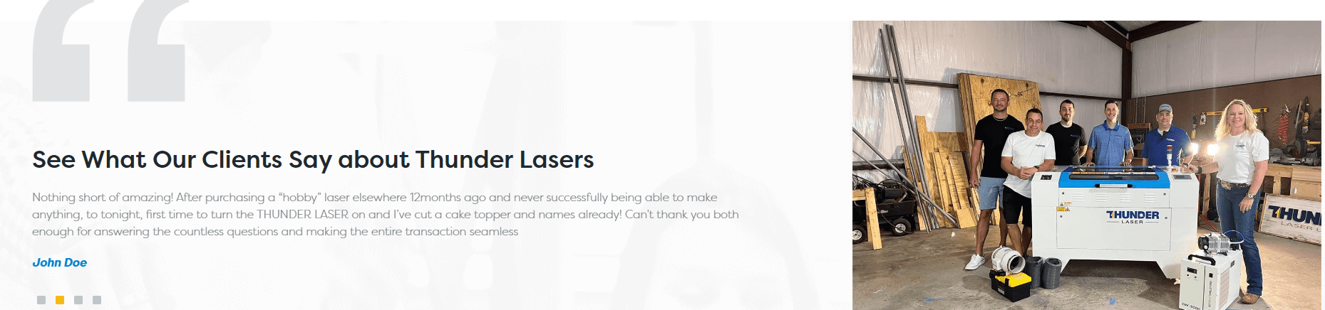 Thunder Laser customer feedback and testimonials
