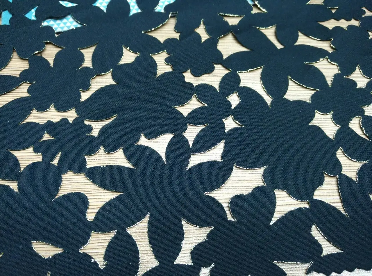 Laser cutting textile material