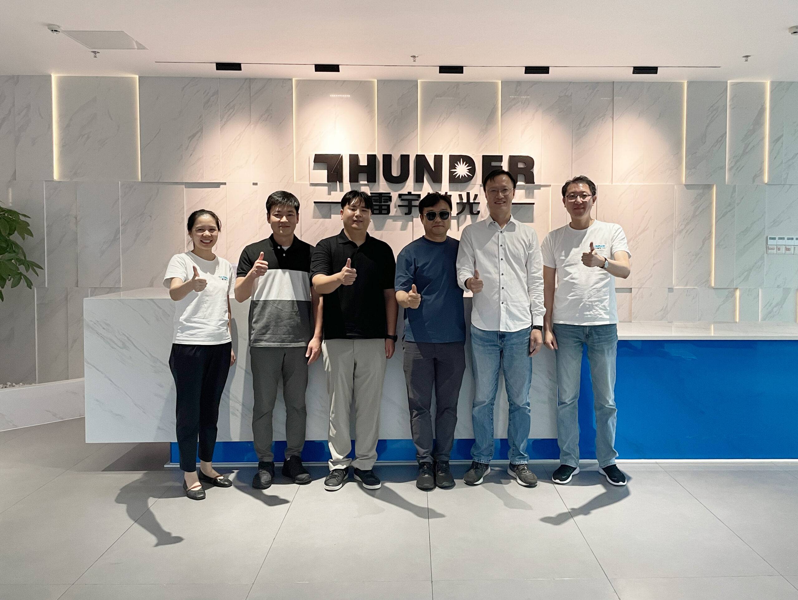 Korea agent Mr Choi visiting Thunder Laser