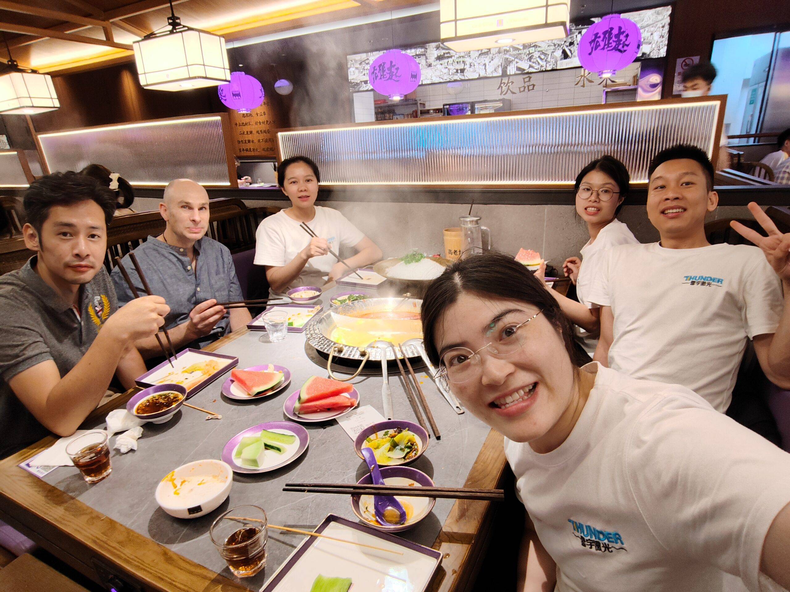 Malaysia and New Zealand agents having dinner with Thunder Laser team