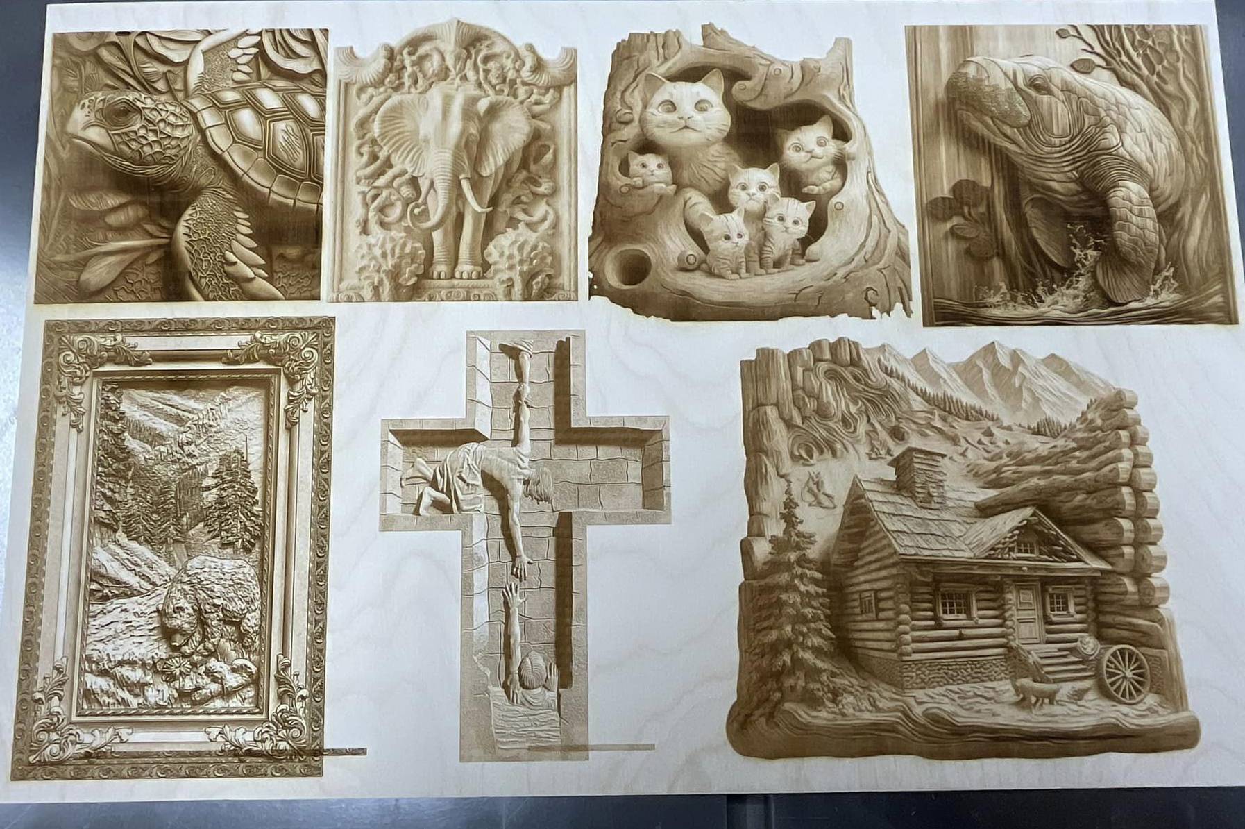 Digital artwork prepared for 3D laser engraving