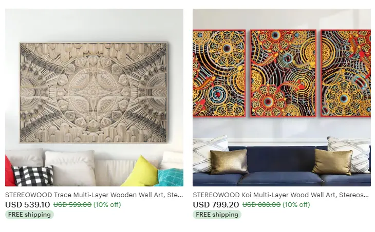 Laser cut wooden wall art product example