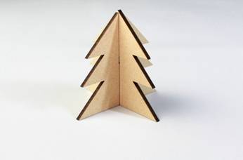 Finished 3D laser-cut pine tree project
