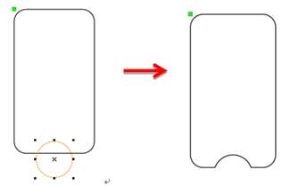 Using the Oval Tool and Difference Set Tool to shape the phone stand support surface