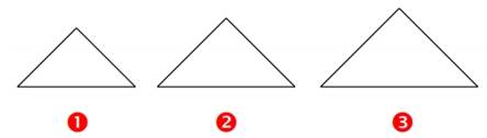 Three triangle sizes for the pine tree profile