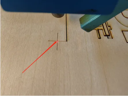 Move red light focus to the cross mark for LightBurn Print and Cut alignment