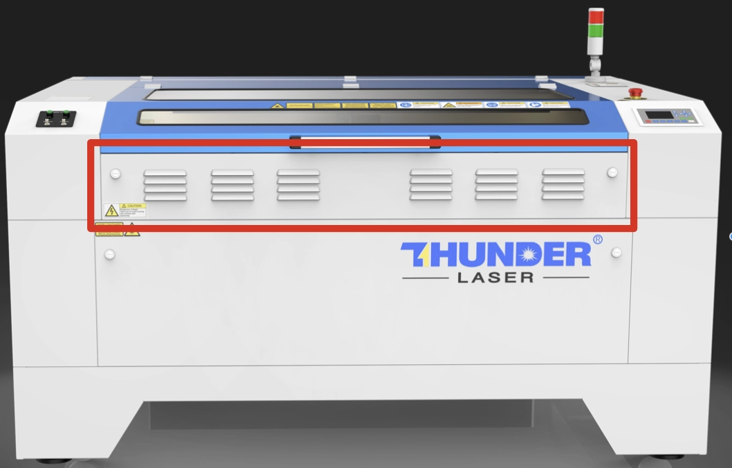 Front pass-through door on Nova laser machine