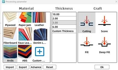 Bumblebee process layer sequence in LaserMaker