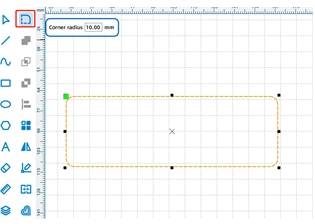 Drawing a rounded rectangle outline for the sticky note holder in LaserMaker