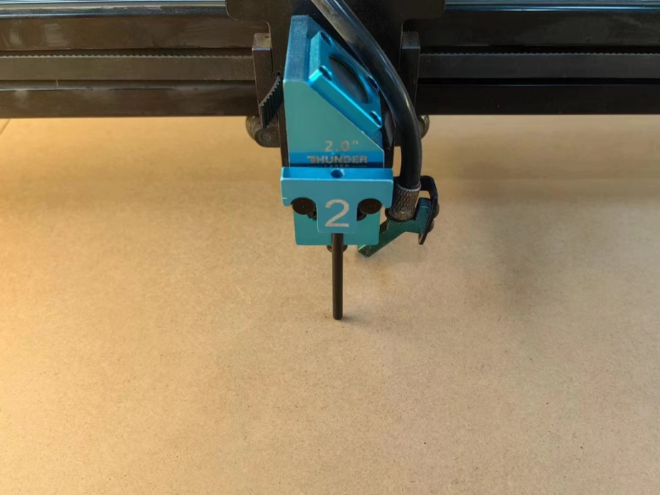 Focusing the laser head for wood photo engraving