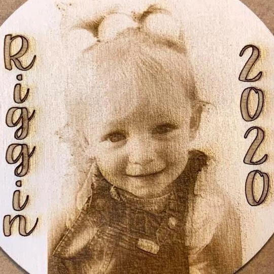 Portrait laser engraved on wood