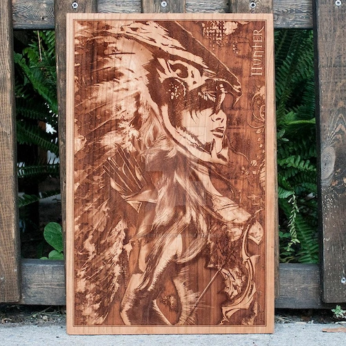 Home decor photo engraving on wood