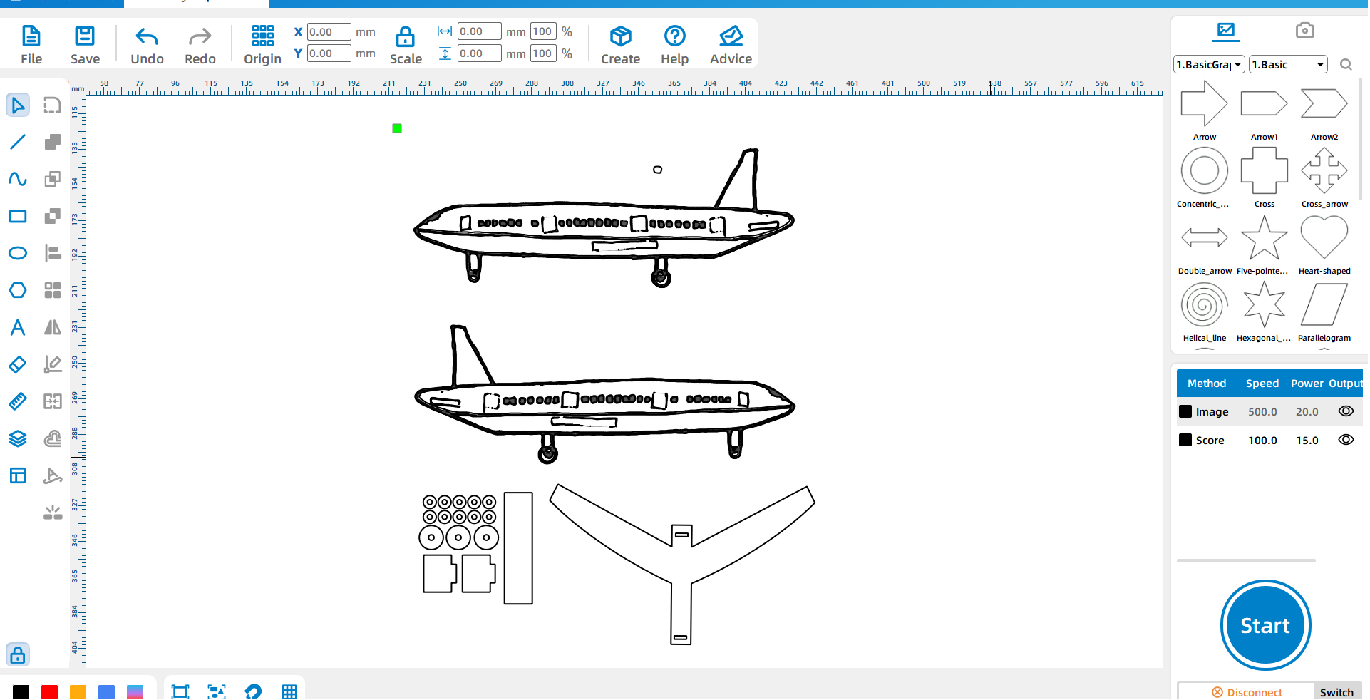Mirroring the airliner parts before processing