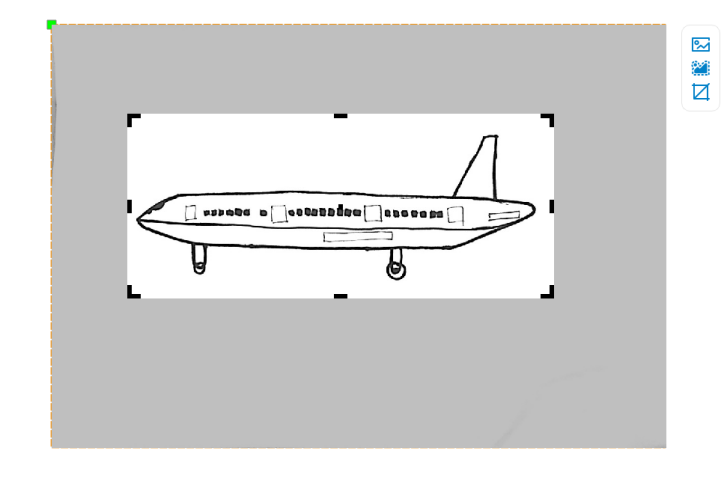 Cropping a scanned airliner drawing in LaserMaker