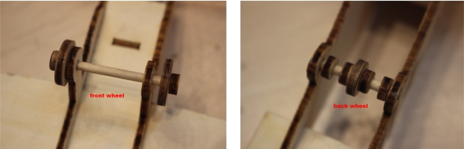 Installing landing gear wheels on the airliner model
