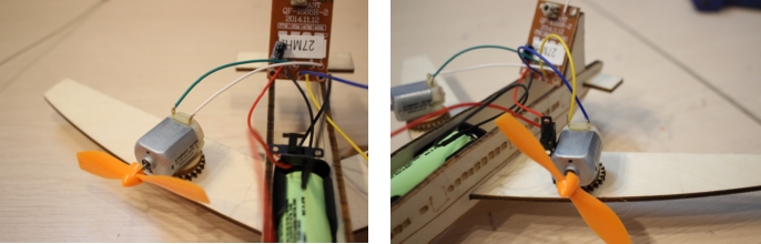 Connecting receiver wires to the right and left small motors