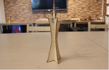Finished Canton Tower laser cutting project example