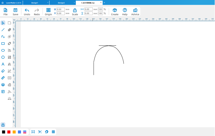 Drawing an LED holder shape with Bessel curve tools
