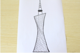 Hand drawing a building idea for the Canton Tower project