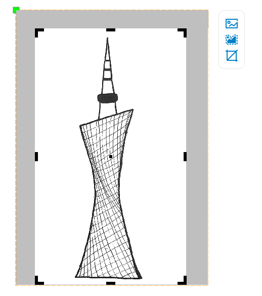 Cropping a scanned building drawing in LaserMaker