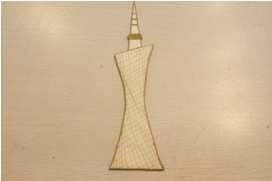 Finished single silhouette Canton Tower model