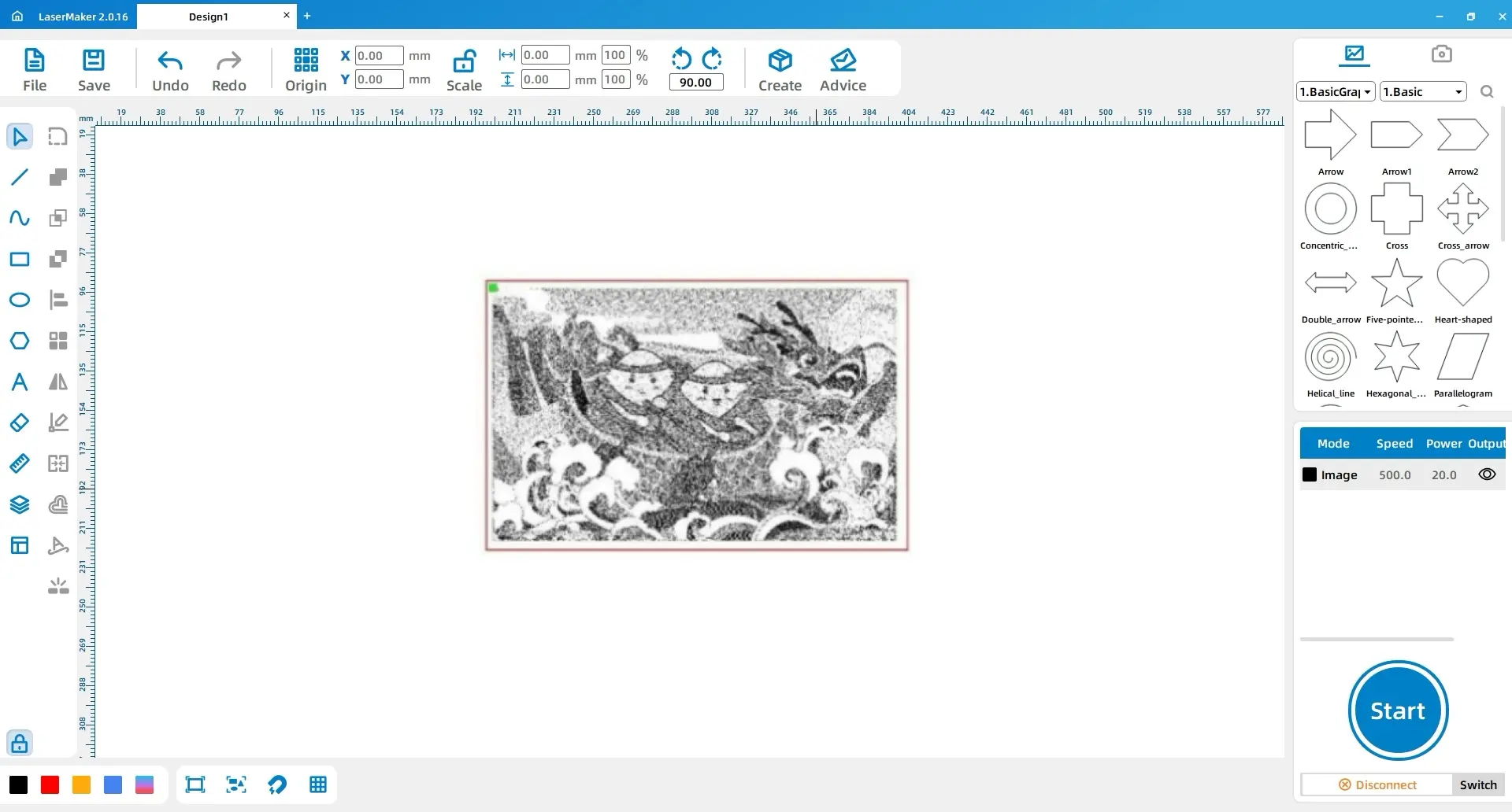 Extracting the dragon boat outline in LaserMaker