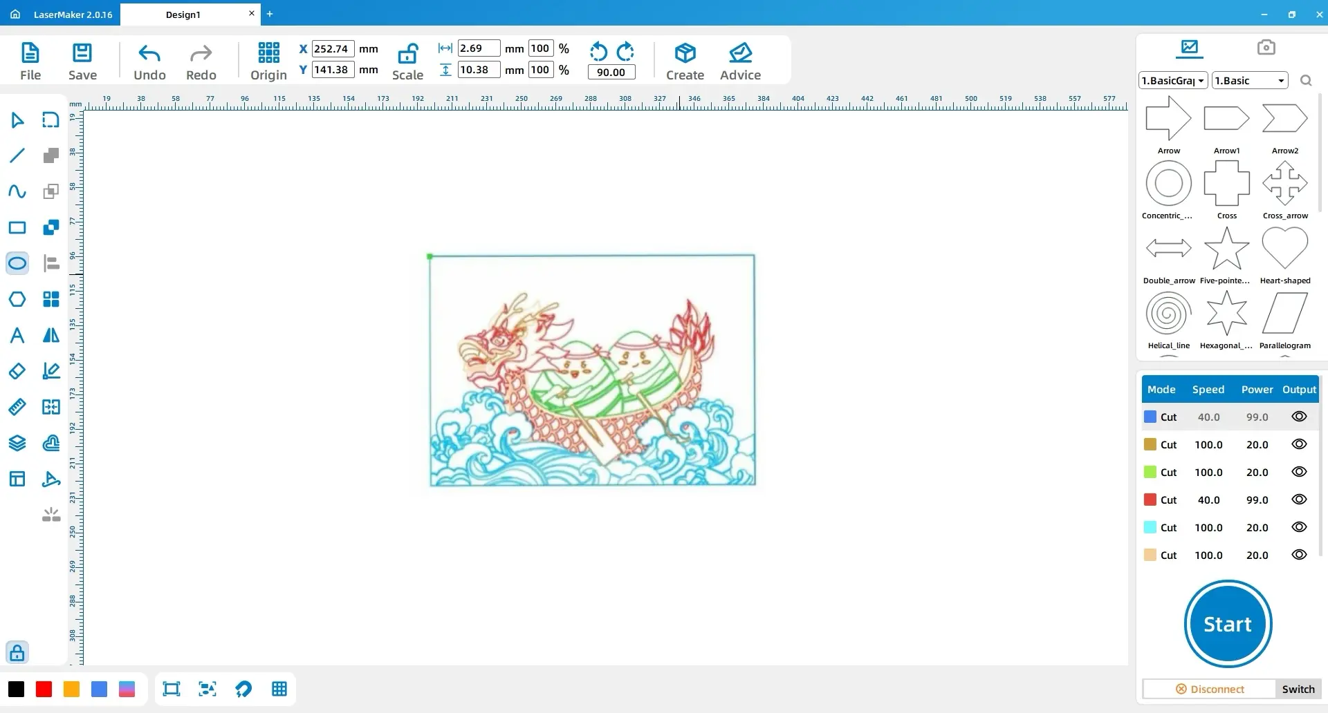 Dragon boat printmaking layered design