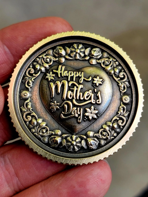 Laser engraved brass or copper application sample