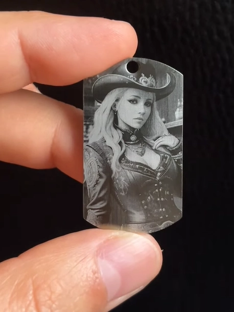 Stainless steel laser engraving example