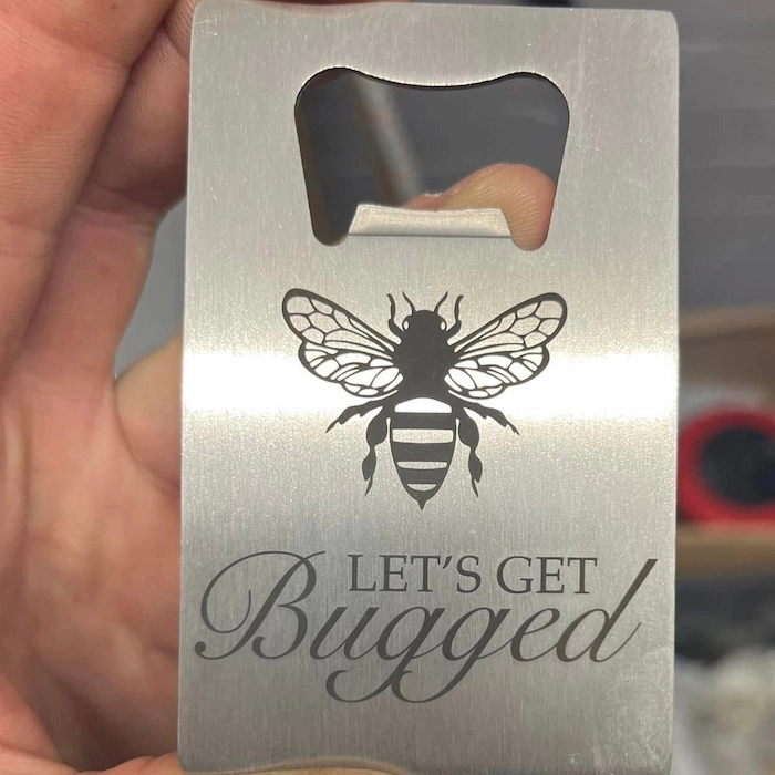 Laser engraved stainless steel bottle opener