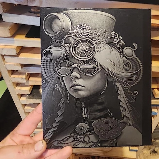 Photo laser engraving on stainless steel