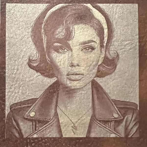 Photo engraving on vegetable-tanned leather