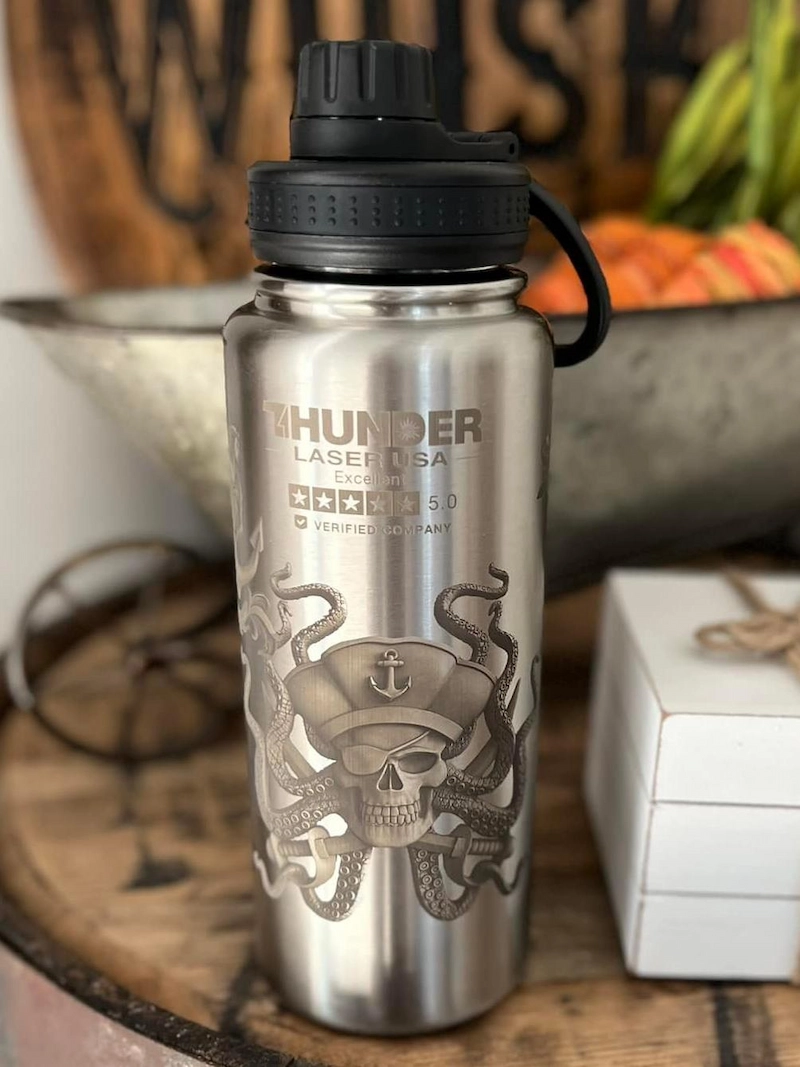 personalized water bottle laser engraving