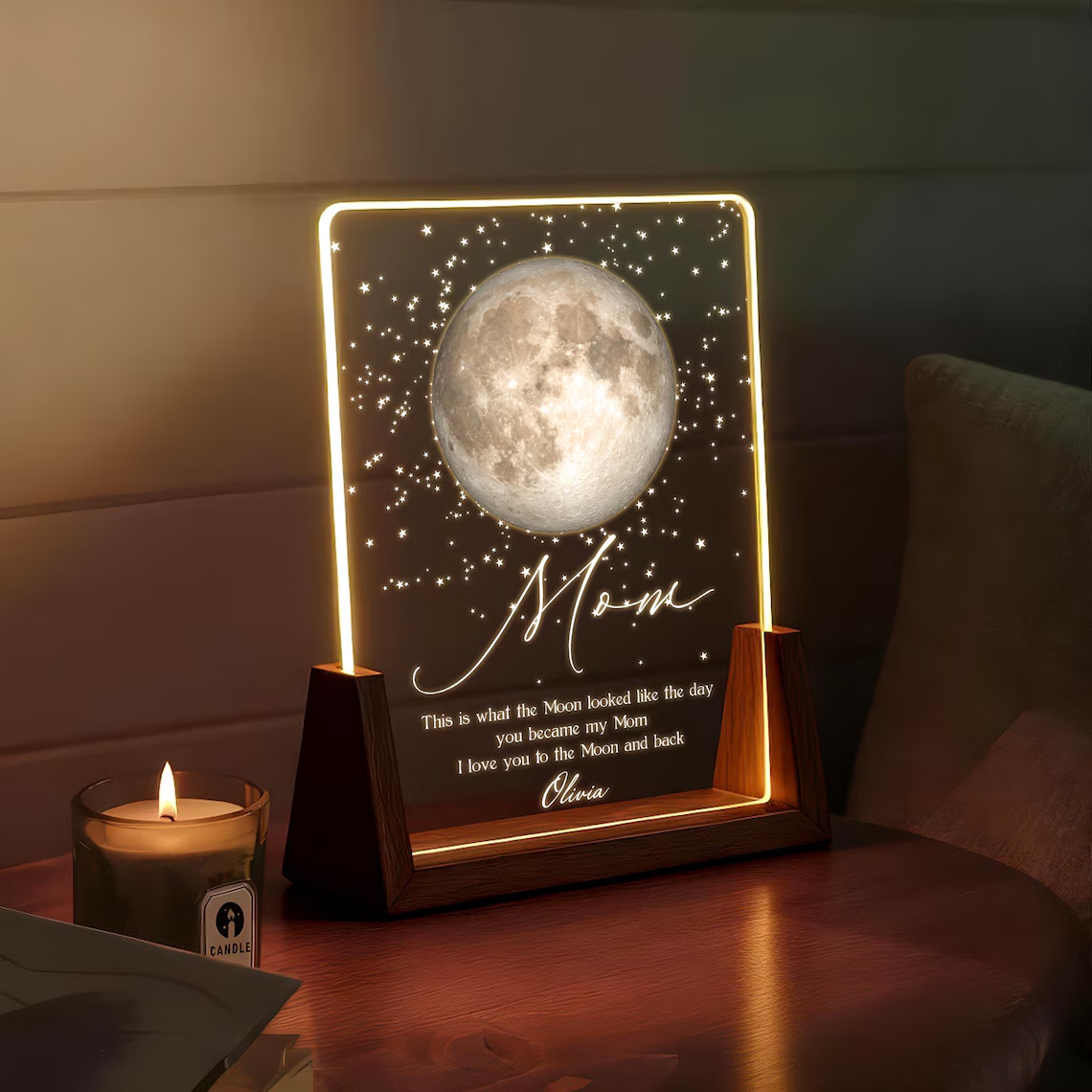Laser engraved Mother’s Day night light