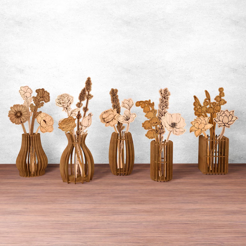 Laser cut everlasting flowers