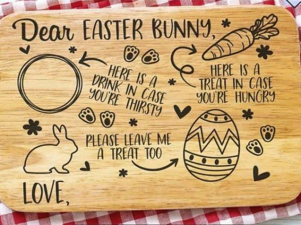 Easter Laser Engraved Bamboo Serving Board
